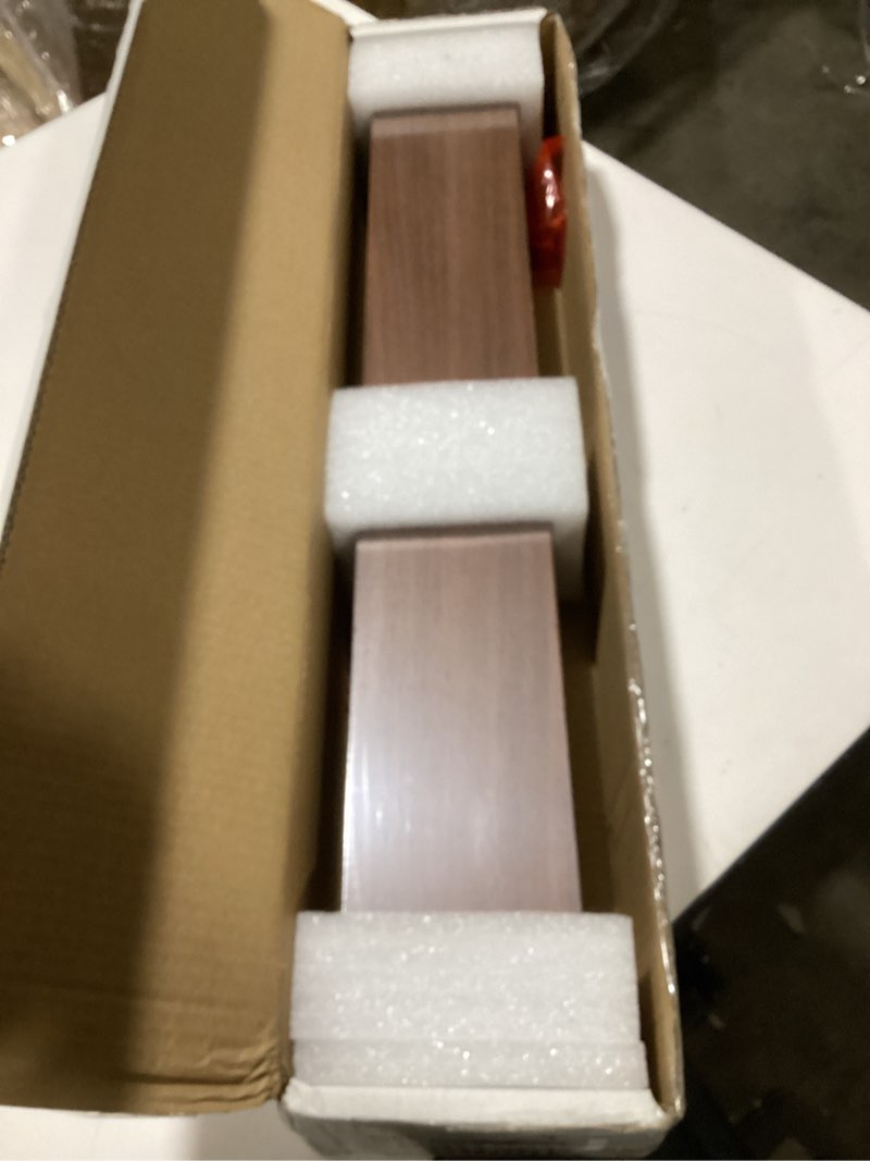 Condition photo showing Good Condition for Wallniture Denver 24" Floating Shelves for Wall Collage, Picture Ledge Shelf, Living Room Bookshelf, Wall Shelf for Kitchen, Kids Room Shelves, Walnut Color Set of 2