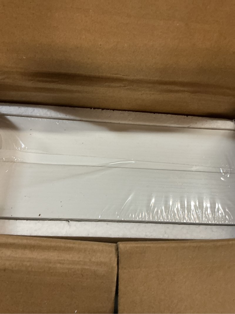 Condition photo showing Good Condition for Heimlove 48 Inch Floating Shelves for Wall 8 Inch Deep White Shelves Set of 2,Wall Mounted Rustic Wood Long Floating Shelf?Large Display & Storage Shelf with Invisible Brackets 48''W x 7.9''D x 1.5''H,Set of 2-MDF White
