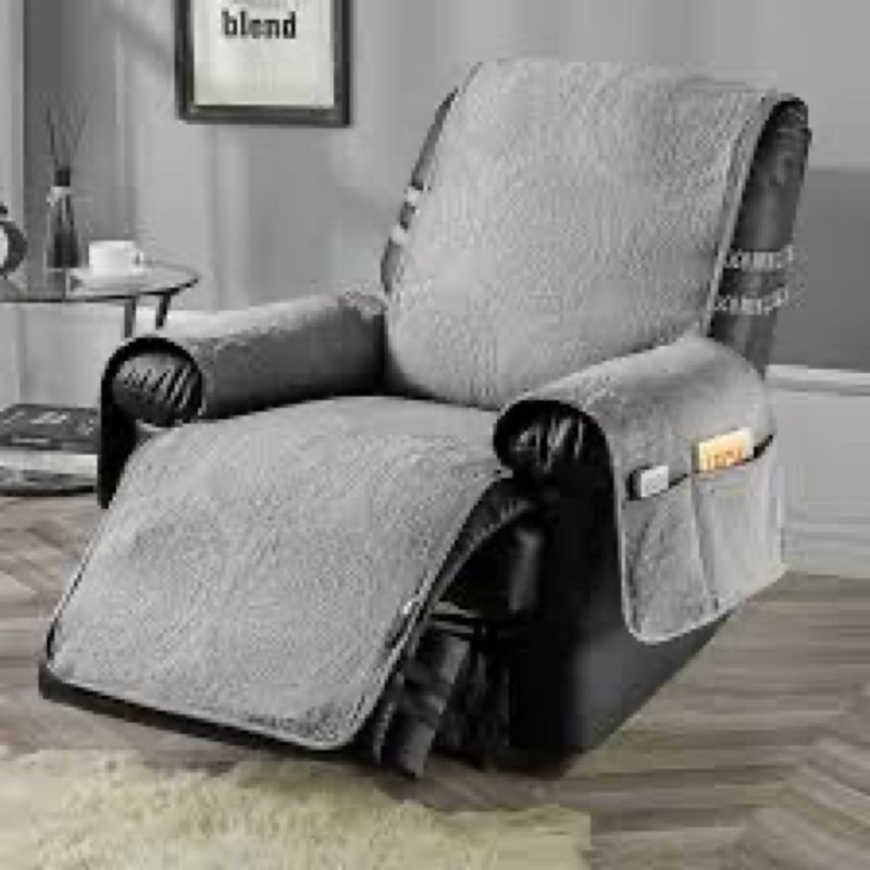 stonecrest non slip recliner chair cover - cotton pre-washed recliner cover, embroidery coin medalli