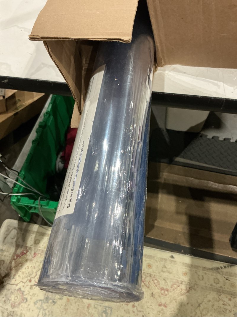 Condition photo showing Good Condition for lovepads clear table cover protector, 40 x 96 inch 2mm thick plastic table cover, table protector for dining room table, waterproof dresser cover top for kitchen, coffee, writing desk 40" x 96" (rectangular) clear 2mm