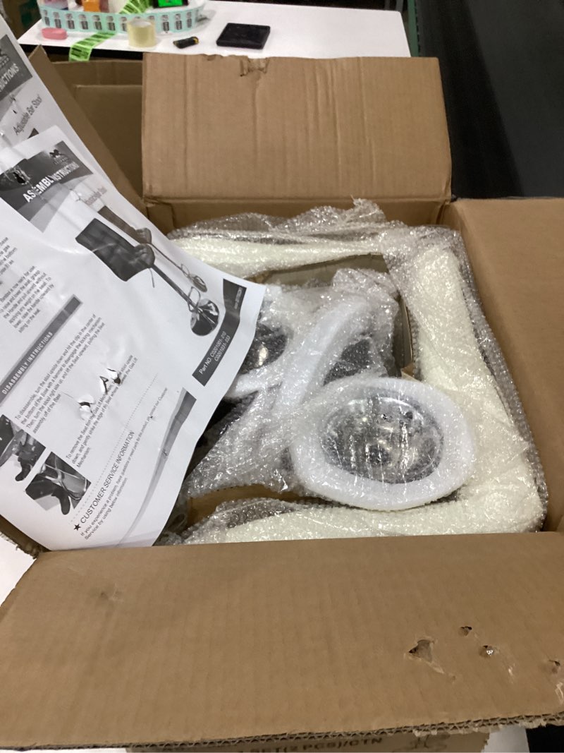 Condition photo showing New/Like New for Leopard Modern Square PU Leather Adjustable Bar Stools with Back, Square Back Bar Stools Set of 2, Bar Height Swivel Barstools for Kitchen Counter (White)