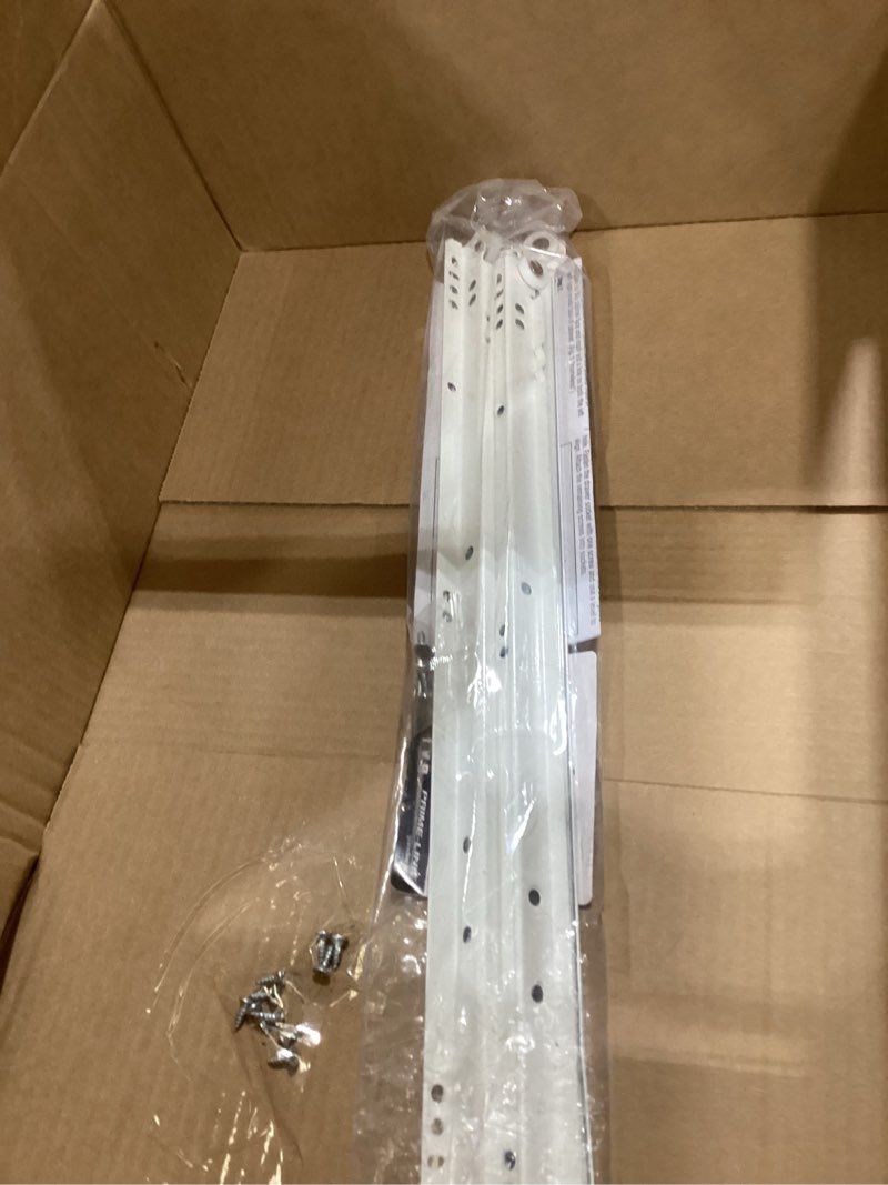 Condition photo showing Good Condition for prime-line r 7211 drawer slide kit – replace drawer track hardware – self-closing design –fits most bottom/ side-mounted drawer systems –17-3/4 in. steel tracks, plastic wheels, white (1 pair)