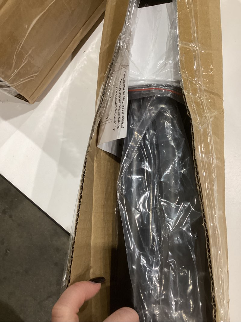 Condition photo showing Good Condition for Matte Black Shower Curtain Rod 31-79 inches with Holders, Stainless Steel Shower Rod & Tension Rod, Adjustable Tension Shower Curtain Rod for Bathroom, Windows, Closet Black 31"-79"