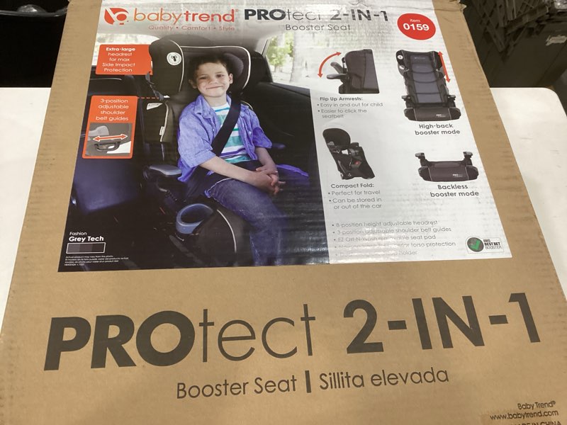 Condition photo showing New/Like New for baby trend protect 2-in-1 booster seat, grey tech
