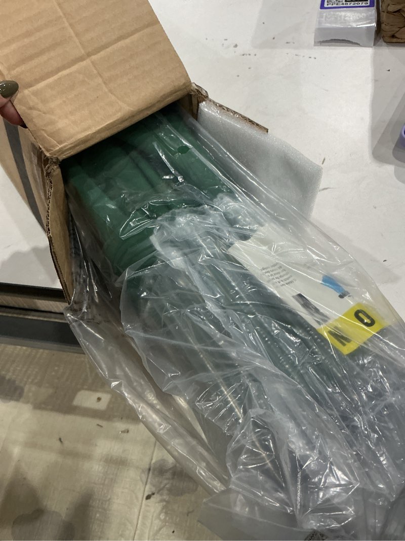Condition photo showing Good Condition for item similar// green color// rectangular patio umbrella - 10ft easy crank sun shade with push button tilt for outdoor furniture, deck, yard, or pool by pure garden bright blue