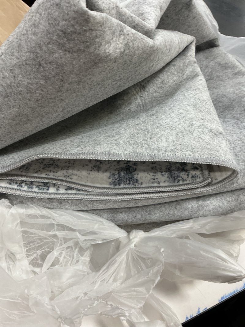Condition photo showing Good Condition for 9x12 Area Rugs for Living Room Washable: Abstract Large Rug for Dining Room Bedroom Carpet Non Slip 9 by 12 Indoor Modern Nursery Home Office Blue Grey Blue/Grey 9' x 12' (Rectangular)