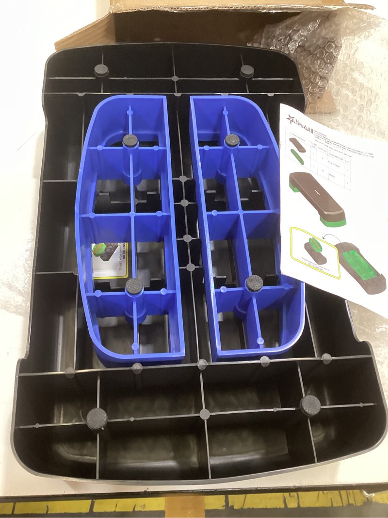 Condition photo showing Good Condition for yes4all 18.9" aerobic exercise step platform with 2 risers, adjustable height workout stepper 3" 5.1" for home gym c. blue/black