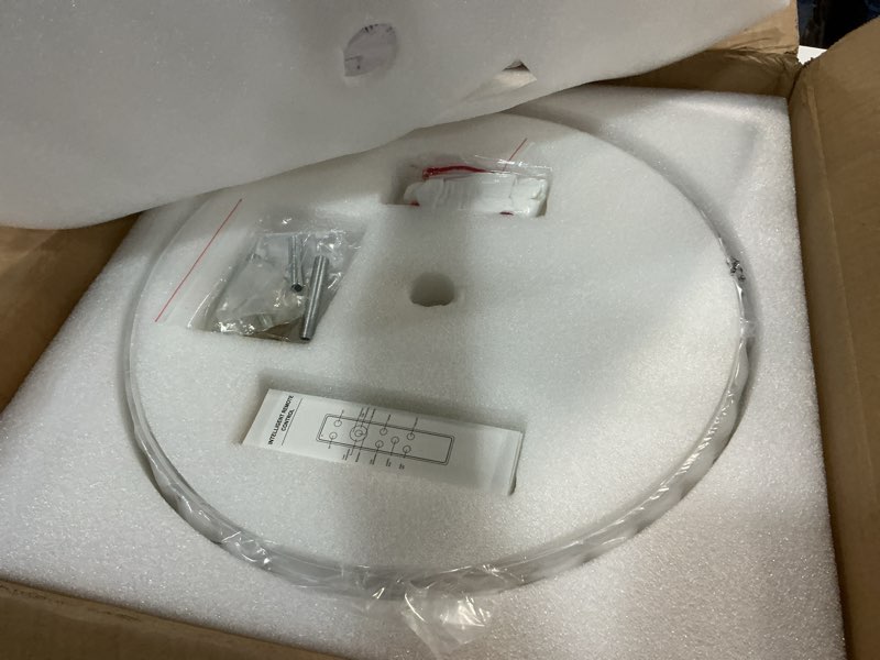 Condition photo showing New/Like New for kco lighting white ribbed glass flush mount ceiling light large milk glass ceiling lights round led semi flush mount ceiling light fixture contemporary hallway ceiling lighting white-b