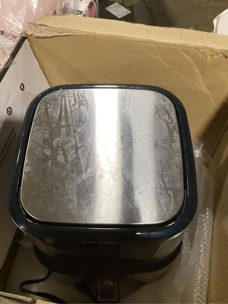 Condition photo showing Good Condition for kalorik air fryer vivid touch series 5 quart capacity with high-resolution touchscreen 202 cooking presets in 12 food categories with view window, 1500-watts, stainless steel
