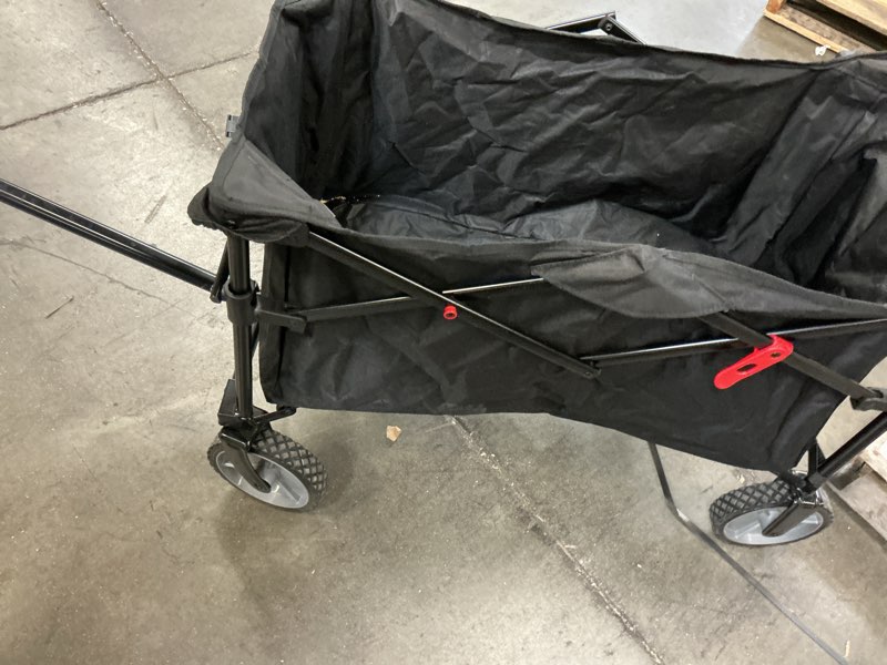 Condition photo showing As Is for ozark trail multi-purpose big bucket cart, black wagon