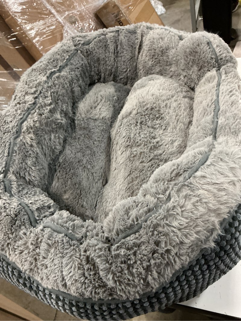 Condition photo showing Good Condition for invenho dog bed medium size, orthopedic warming soft calming sleeping puppy bed durable pet bed with anti-slip bottom m(30"x24"x9") m (30"x24"x9") dark grey