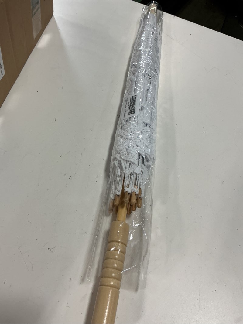 Condition photo showing Good Condition for Lace Parasol Umbrella Vintage Wedding Bridal Lace Umbrella for Decoration Photo Tea Party 32 Inch Adult Size 02 White