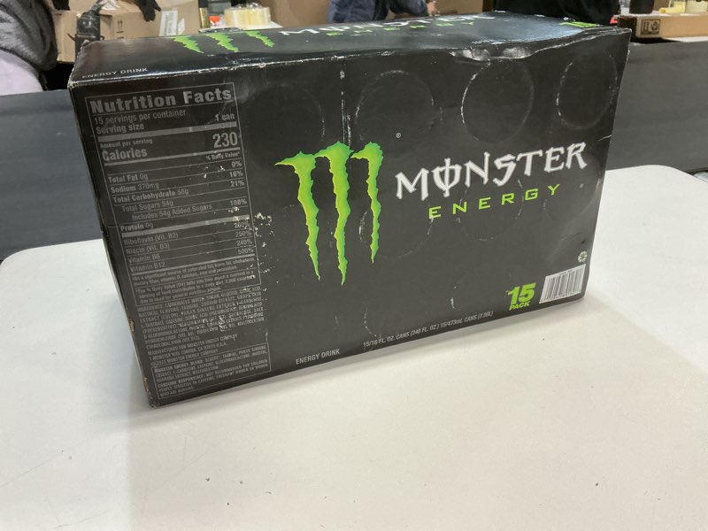 Condition photo showing Good Condition for (Unknown best by date jMonster Energy Drink, Green, Original, 16 Ounce (Pack of 15)
