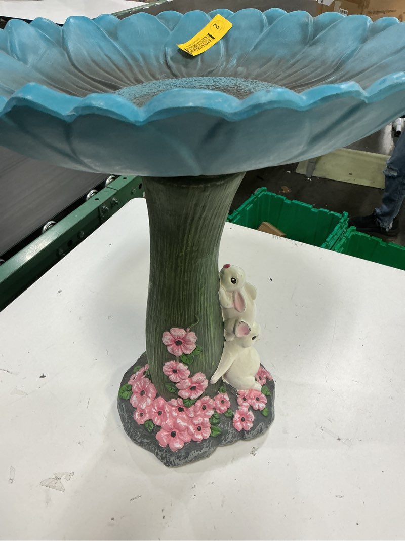 Condition photo showing Good Condition for style selections sunflower 20-in h colorful plastic complete birdbath