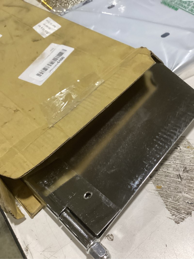 Condition photo showing Good Condition for license plate holder with hinge - mirror chrome oversized 15"x7.4" bracket for semi trucks & trailers, rustproof, universal 7" slots (1 unit)