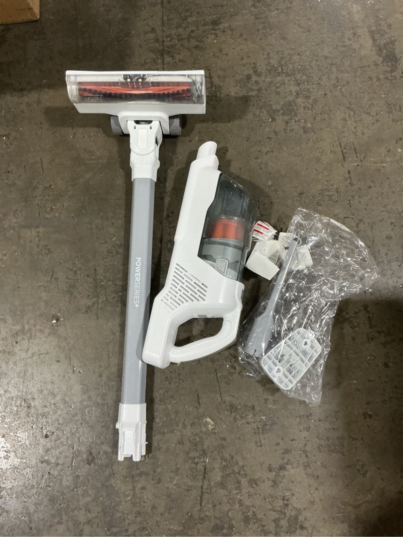 Condition photo showing As Is for ((FOR PARTS ONLY))BLACK+DECKER POWERSERIES 20V MAX Cordless Stick Vacuum Cleaner, Household Vacuum Cleaners for Hardwood Floors and Carpet, LED Lights, Detachable, Anti-Tangle, Lightweight, Bagless (BHFEA18D1) Gray/Orange Vac