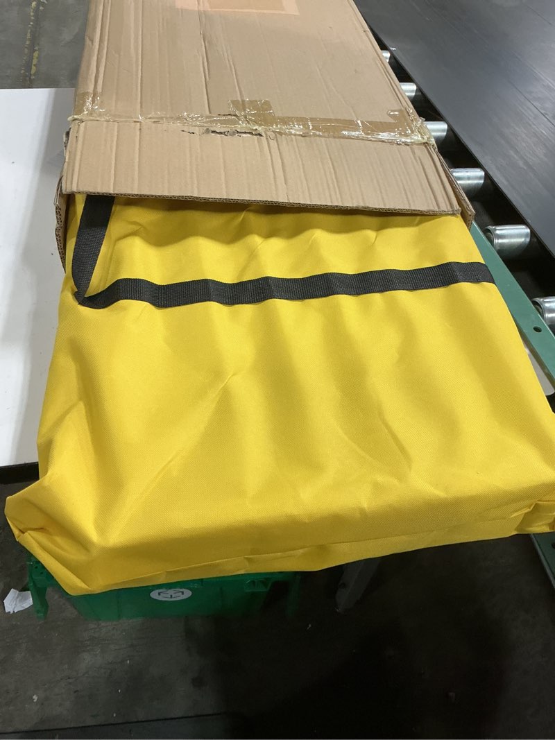 Condition photo showing New/Like New for kigley 6 seats folding soccer bench chair portable team sports sideline bench for football camp travel events outdoor seating with storage bag(classic, yellow) classic yellow 6 seats