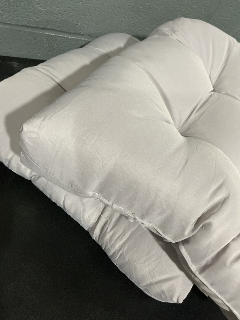 Condition photo showing As Is for outdoor chair cushions set of 2, patio furniture seat pads, waterproof gray