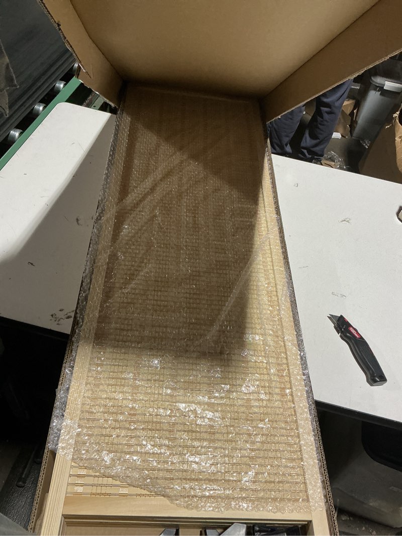 Condition photo showing Good Condition for 4 Panel Short Panel Divider Screen,3.95 FT Tall Bamboo Room Divider Folding Privacy Screen,Short Panel Divider Freestanding Room Divider for Room Seperation,Beige Beige 4 Panel