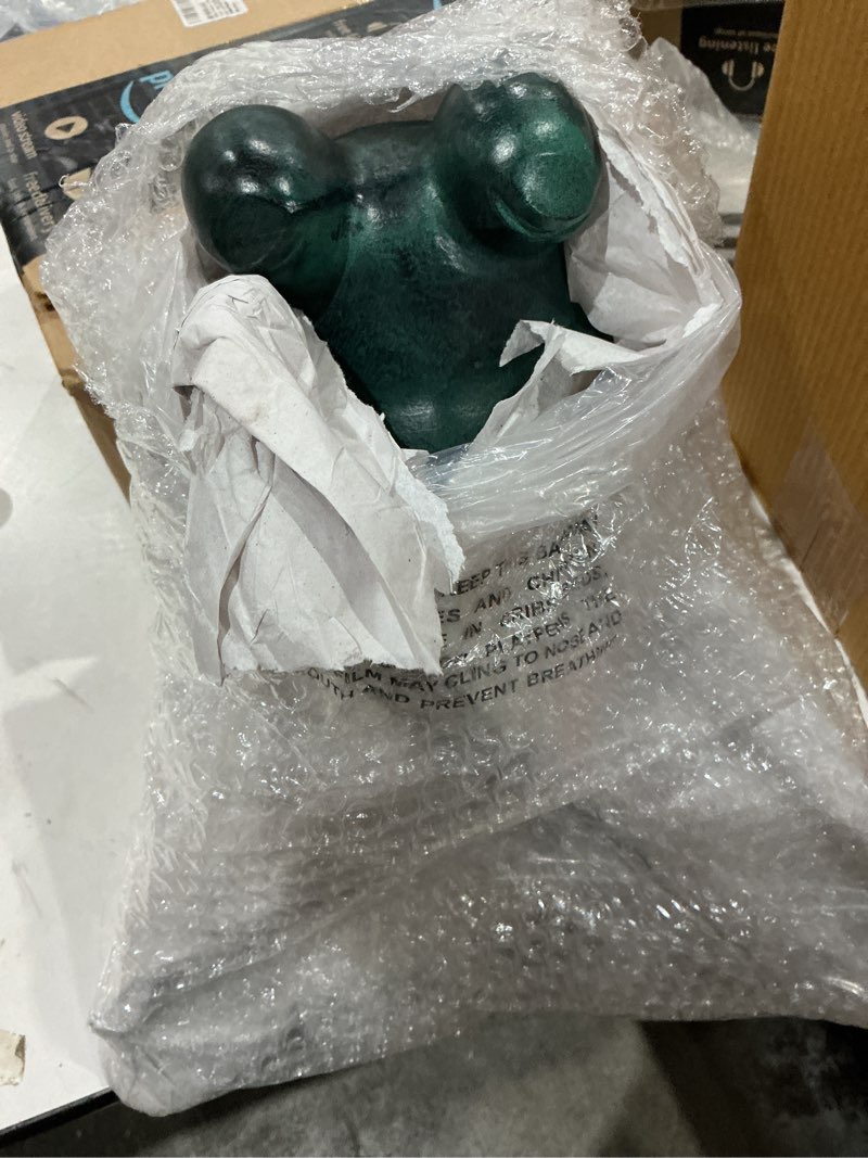Condition photo showing Good Condition for spi home cast aluminum contented yoga frog garden sculpture 12 inches high
