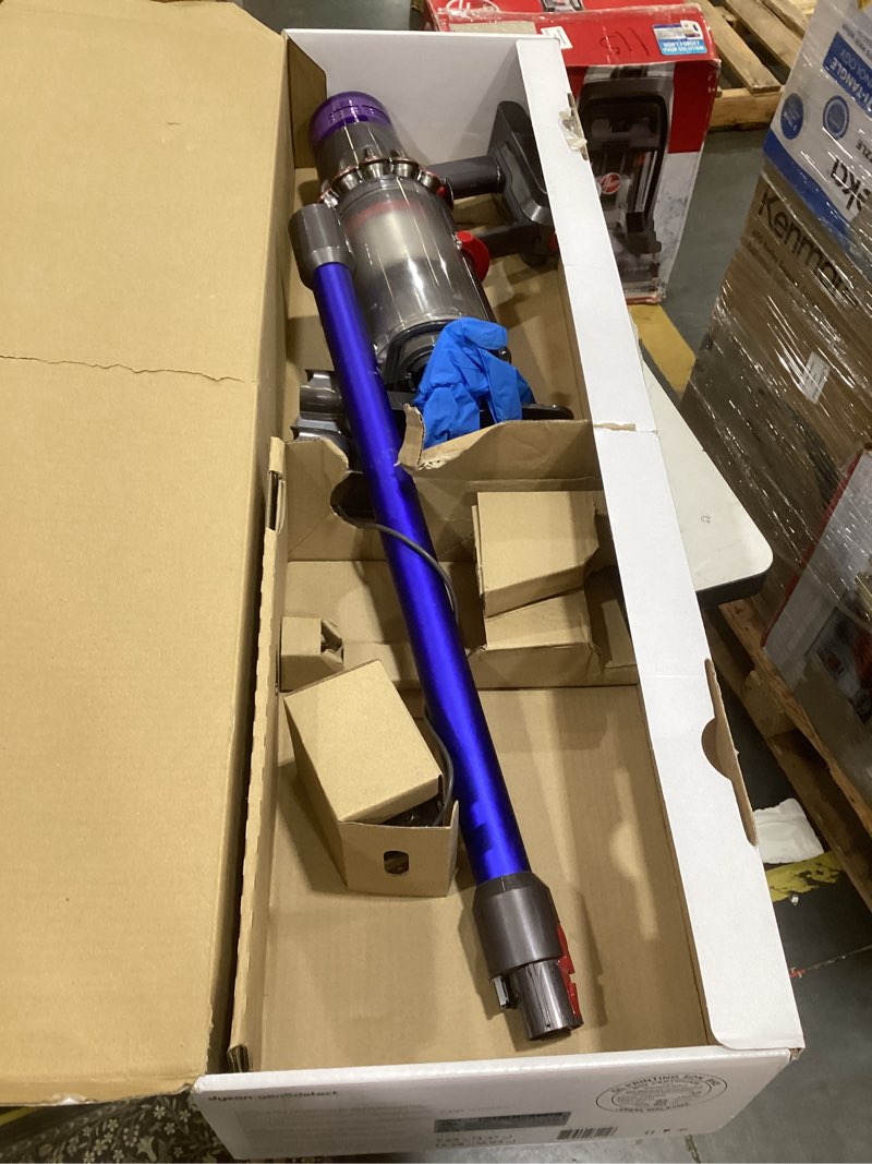 Condition photo showing As Is for dyson gen5detect cordless vacuum, 280aw, 3 power modes, up to 70 minutes,² illumination reveals dust, hepa filtration, all floor types