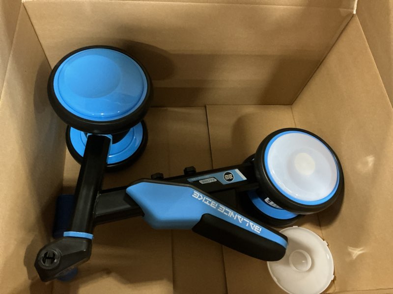 Condition photo showing Good Condition for Colorful Lighting Baby Balance Bike Toys for 1 Year Old Boys Gifts, Toddler First Bike 12-24 Months with Adjustable Soft Seat, 4 Silent Wheels Ride on Toy, Perfect First Birthday Gift Blue