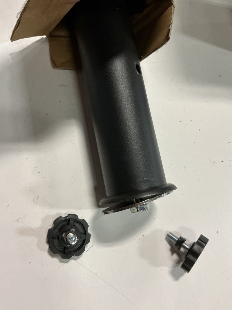 Condition photo showing Good Condition for umbrella pole replacement umbrella mount, metal deck umbrella holder outdoor, universal umbrella replacement parts tube bracket, heavy-duty umbrella base holder tube bracket for balcony pool (black)