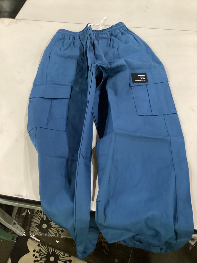 Cromoncent Girls Cargo Pants Elastic Waist Lightweight Outdoor Jogger Pants Dark Blue 13-14 Years