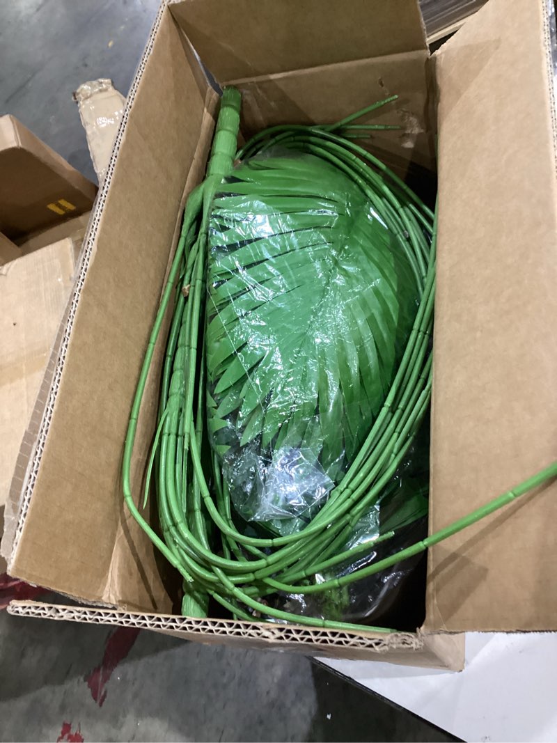 Condition photo showing Good Condition for sajandas set of 2 artificial areca palm plants in pots, 51 inch fake tropical palm trees with greenery leaves and stems, faux dypsis lutescens floor plants for office, store, garden, home decoration