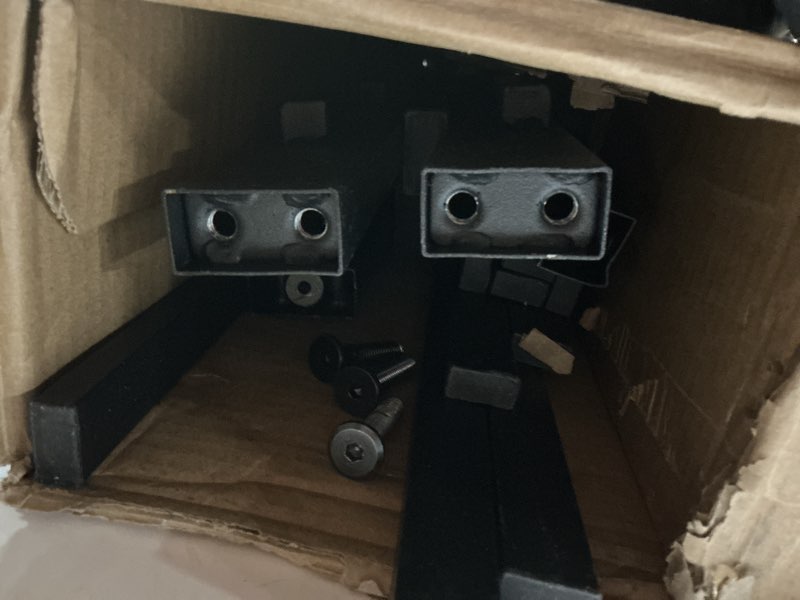 Condition photo showing As Is for 16 Inch Twin XL Bed Frames, Metal Platform Twin XL Bed Frame with Storage, 2,500 lbs Heavy Duty Non-Slip Steel Slats Support, Easy Assembly Mattress Foundation, Black