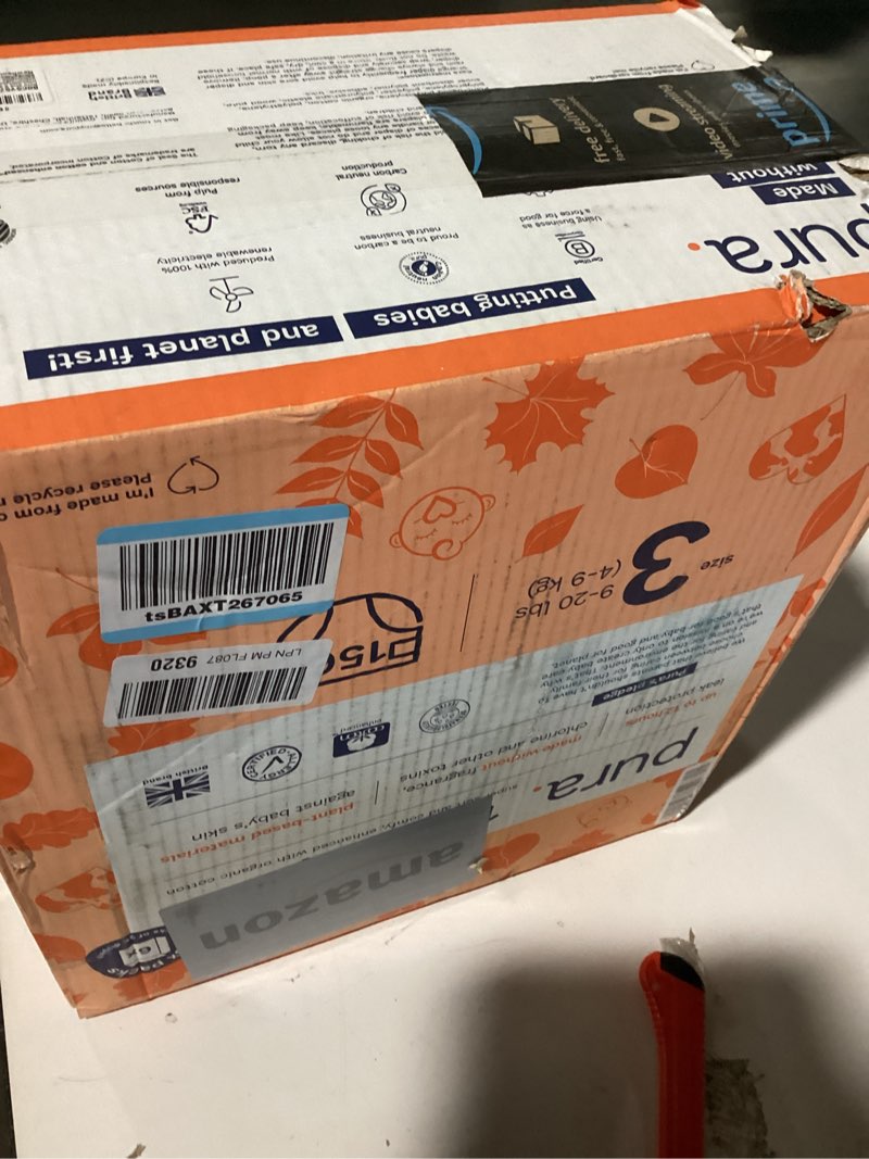 Condition photo showing Good Condition for pura size 6 eco-friendly diapers (29+ lbs) hypoallergenic, soft organic cotton, sustainable, up to 12 hours leak protection, allergy uk, recyclable paper packaging, 18 count (pack of 3) (54 diapers) size 6 54