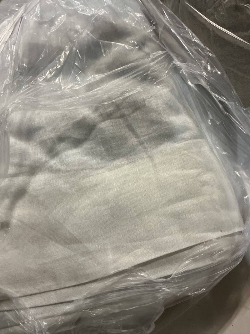 Condition photo showing Good Condition for european linen true blackout curtain - single panel, 96x120, white