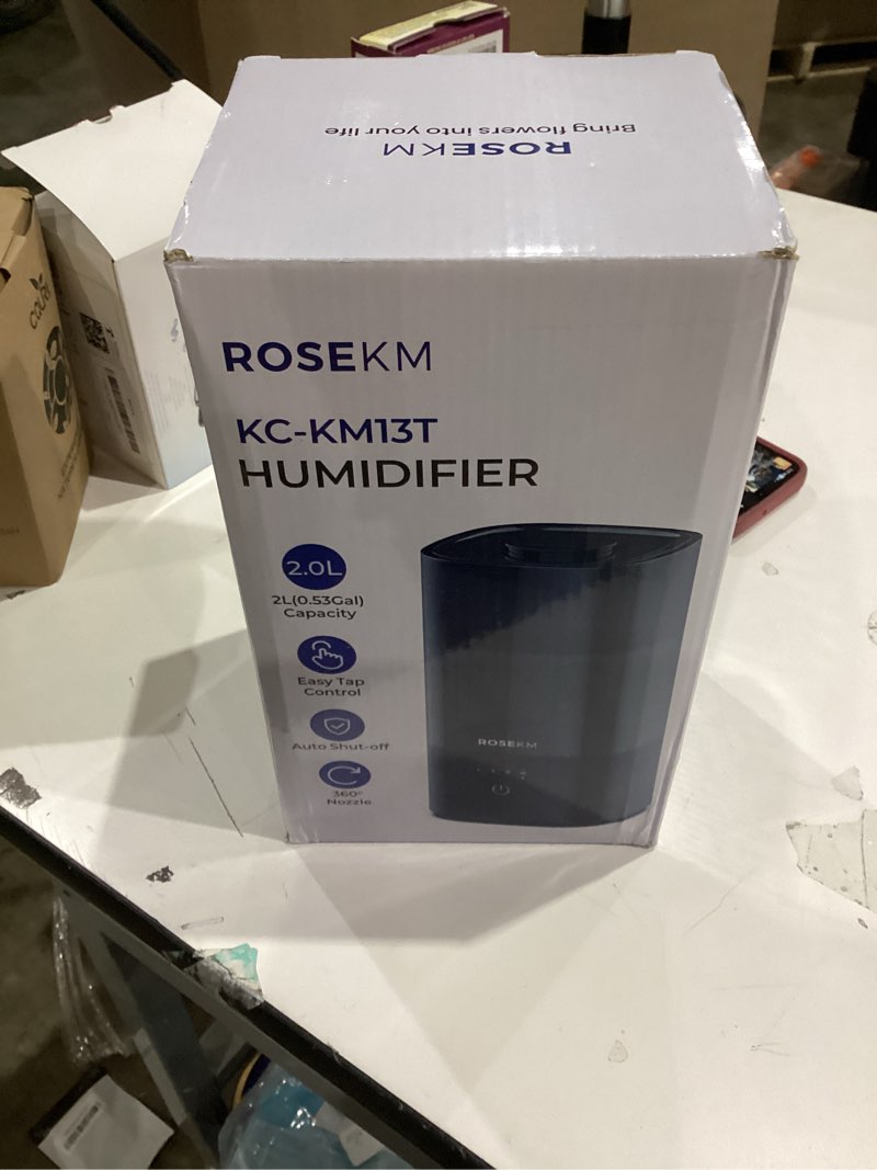 Condition photo showing New/Like New for Humidifiers for Bedroom, 2.0L Cool Mist Humidifier for Home Plant and Baby Nursery, Quiet Ultrasonic Humidifier with 360° Nozzle, Auto Shut-Off, Filterless, Black 2.0L Standard Humidifier