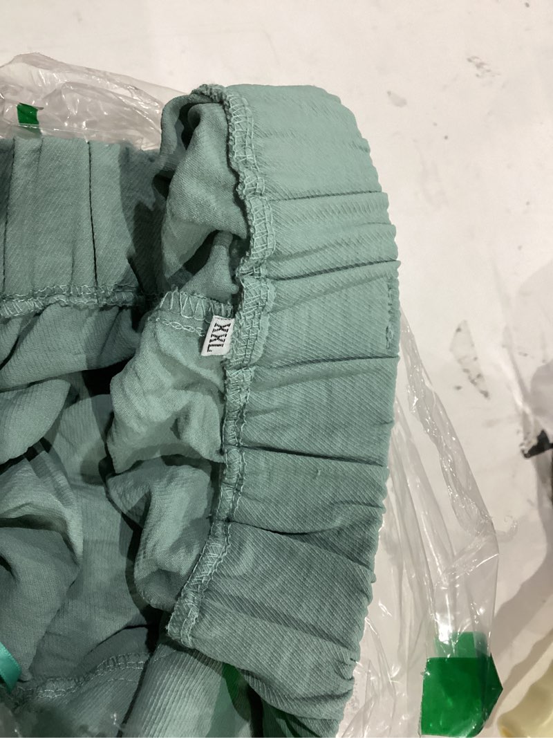 Condition photo showing Good Condition for ofeefan summer dresses for women square neck ruffle sleeve smocked maxi dress with pockets b- sage green xx-large
