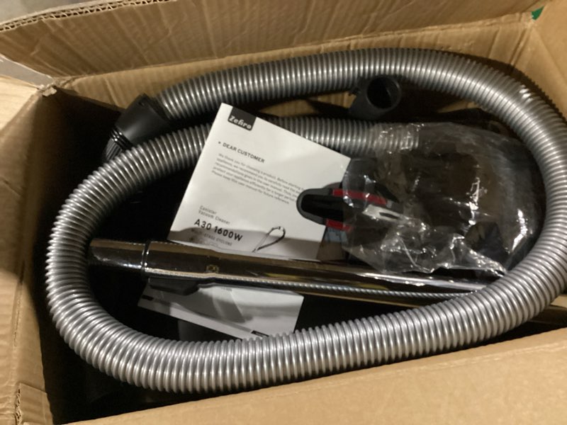 Condition photo showing Good Condition for Zefiro 1600W Bagless Canister Vacuum Cleaner, 40kPa Powerful Suction, Lightweight, Auto Cord Rewind, HEPA Filter, Corded Vacuum for Floors, Carpets, Pet Hair in Homes & Apartments(Gray)