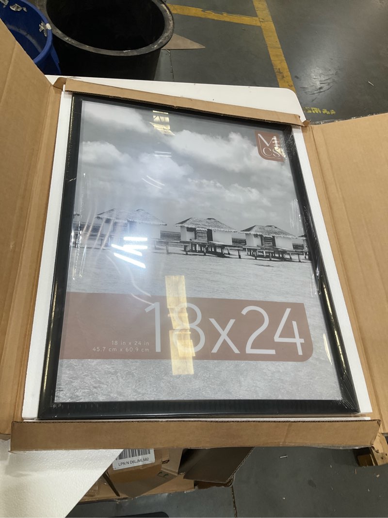 Condition photo showing Good Condition for mcs foundation 18x24 poster frame traditional black, vertical & horizontal wall hanging large picture frame for photos, posters & art prints (1-pack)