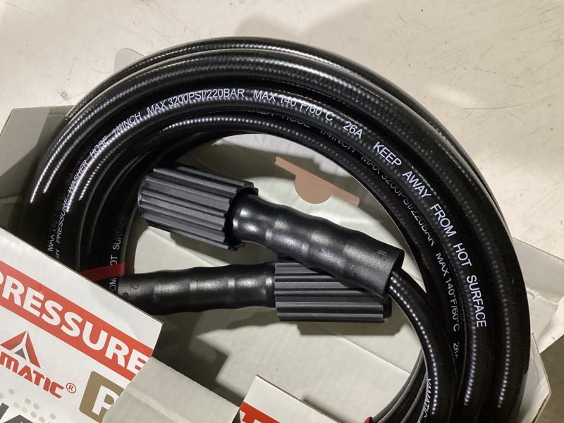 Condition photo showing Good Condition for yamatic pressure washer hose 25ft x 1/4", 3200 psi kink resistant oem-quality upgrade power washer replacement with m22-14mm brass fittings for ryobi, troy bilt, greenworks, craftsman 25ft 3200psi
