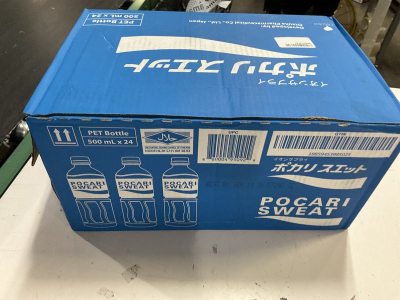 Condition photo showing New/Like New for (best by: sep/19/26) pocari sweat electrolyte drink, 24 pack of 16.9 fl oz bottles – hydration, replenishment & recovery beverage citrus 16.9 fl oz (pack of 24)
