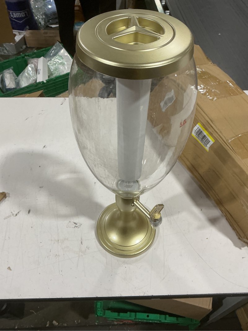 Condition photo showing Good Condition for irenare 2 pack beer dispenser 5l/169oz beer beverage dispenser with ice tube mimosa margarita tower with spigot for game oktoberfest party home bar drink champagne gold