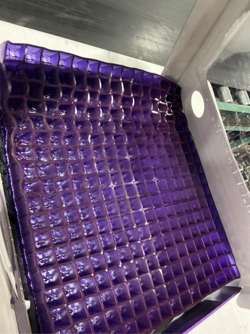 Condition photo showing Good Condition for purple double seat cushion | pressure reducing grid designed for ultimate comfort | designed for office chairs | made in the usa