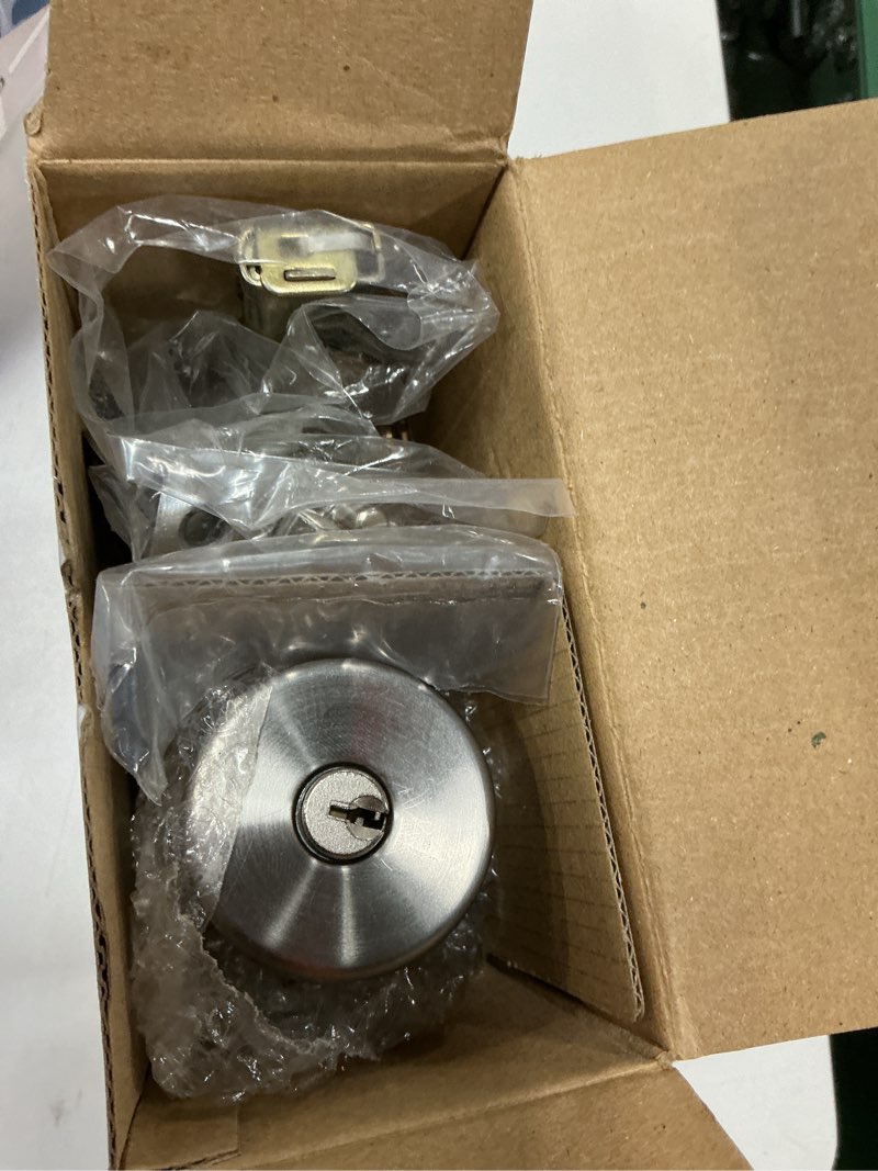 Condition photo showing Good Condition for reliabilt gallo stainless steel exterior single-cylinder deadbolt keyed entry door knob combo pack