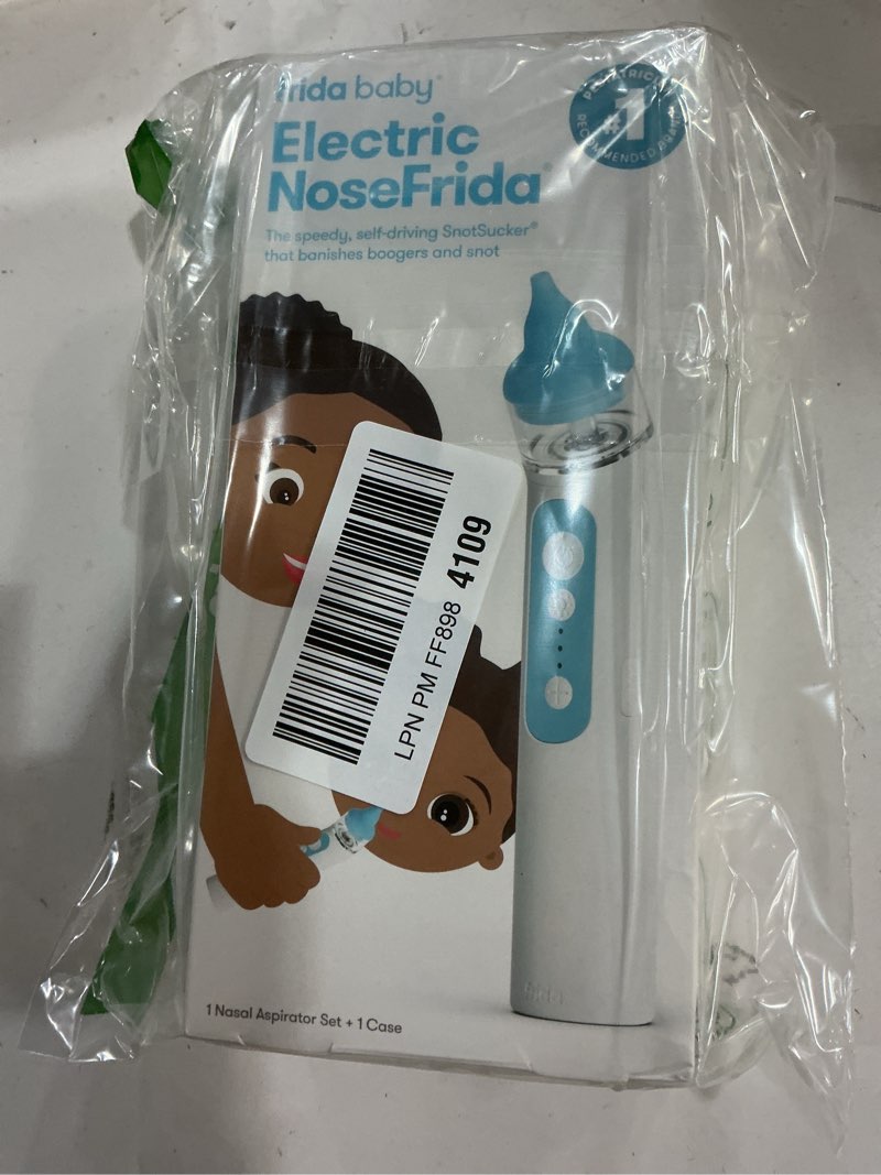 Condition photo showing New/Like New for Frida Baby Electric NoseFrida Nasal Aspirator for Baby, Nose Sucker for Baby & Toddler, Upgraded Nasal Aspirator for Congestion + Allergy Relief with 3 Suction Levels, 2 Silicone Tips, USB
