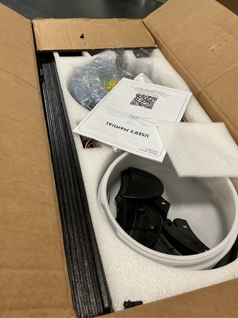 Condition photo showing Good Condition for fanbulous 60 inch ceiling fans with lights, farmhouse large ceiling fans with remote, black&brown modern ceiling fan with led light, quiet dc motor for living room, bedroom, kitchen, indoor black 60 inch