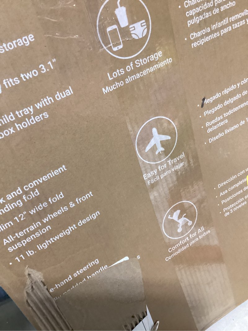 Condition photo showing Good Condition for kolcraft cloud plus lightweight umbrella stroller for toddlers with reclining seat, large storage basket, canopy, infant & parent trays, compact fold for summer travel, durable frame, slate gray slate gray (wheel color may vary)