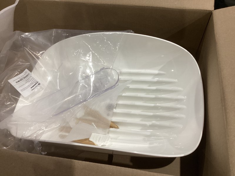 Condition photo showing Good Condition for carrotez Dish Drying Rack, Dish Rack, Dish Drainer with Swivel Spout for Kitchen Counter, Auto Water Drainage, Durable, Rustproof, White