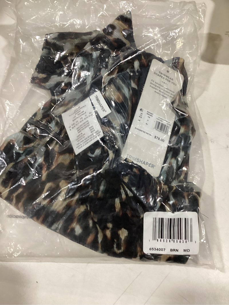 Condition photo showing As Is for Women's Embroidered Coverup Dress Medium Leopard in the Mist