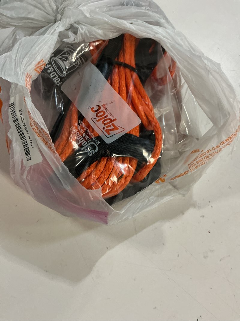 Condition photo showing Good Condition for METOWARE Synthetic Winch Rope Kit, 1/4" x 50ft 10,000 LBS Winch Cable Line with Protective Sleeve Hook and Forged Winch Hook Fits 4WD Off Road Vehicle UTV ATV SUV Truck 1/4" x 50ft Orange