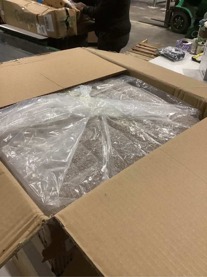 Condition photo showing As Is for Get Set Style Vanity Stool Chair,Modern Boucle Ottoman Foot Stool with Wooden Legs Sofa Bench Footstool Extra Seat for Vanity,Makeup Room,Living Room,Entryway,Office (Fully Assembled) (Taupe)