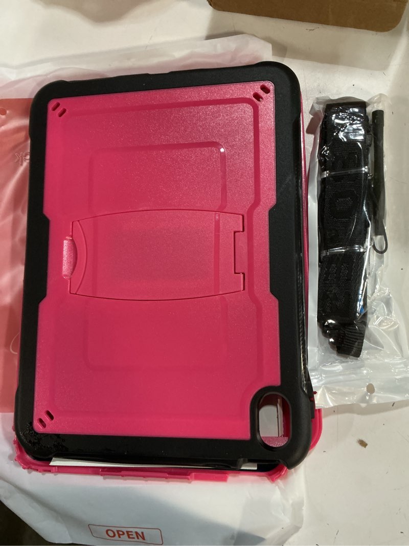 Condition photo showing Good Condition for SEYMAC stock Case for iPad (A16) 11th/10th Generation 11''/10.9'' 2025/2022, with Built-in Screen Protector, Shoulder Strap, Built-in Kickstand, Rugged Full Body Shockproof Protective Case, Pink Pink Case for iPad (A16) 11th/10th Generation 11/10.9''
