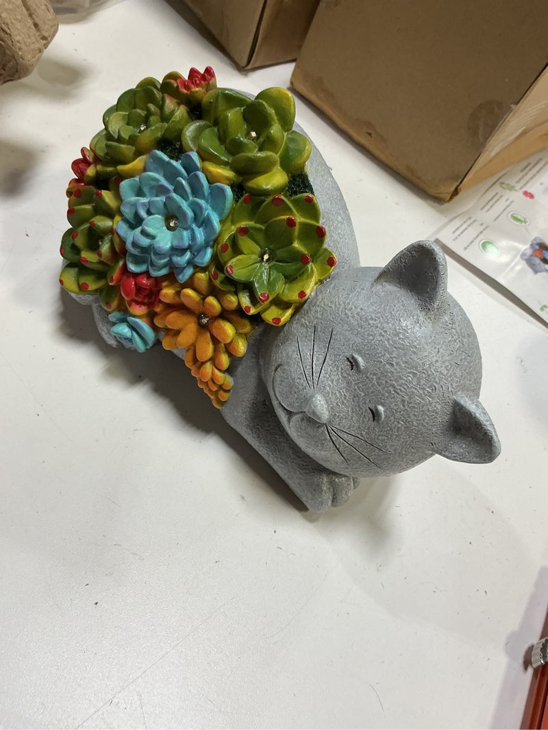 Condition photo showing Good Condition for Qeeman Garden Outdoor Decor Statues: Figurine Decorations Ornaments Patio Art Balcony - Birthday Gifts for mom Grandma Women Cat